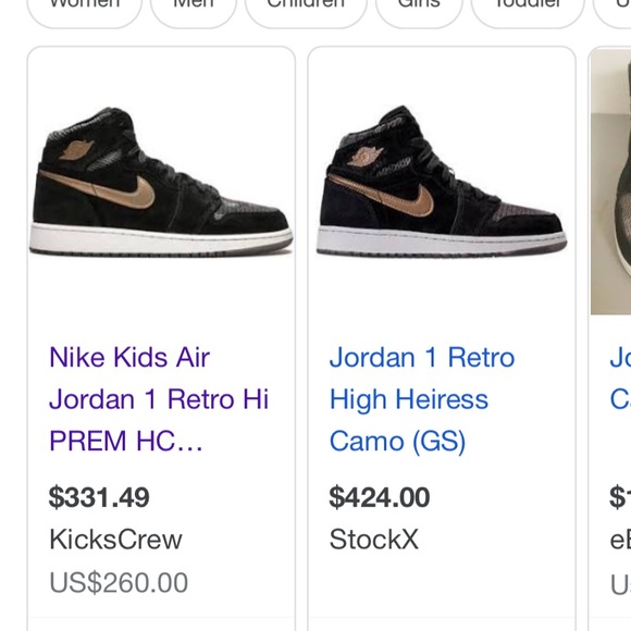 Jordan 1 Retro High Heiress Camo (GS) - Picture 2 of 2